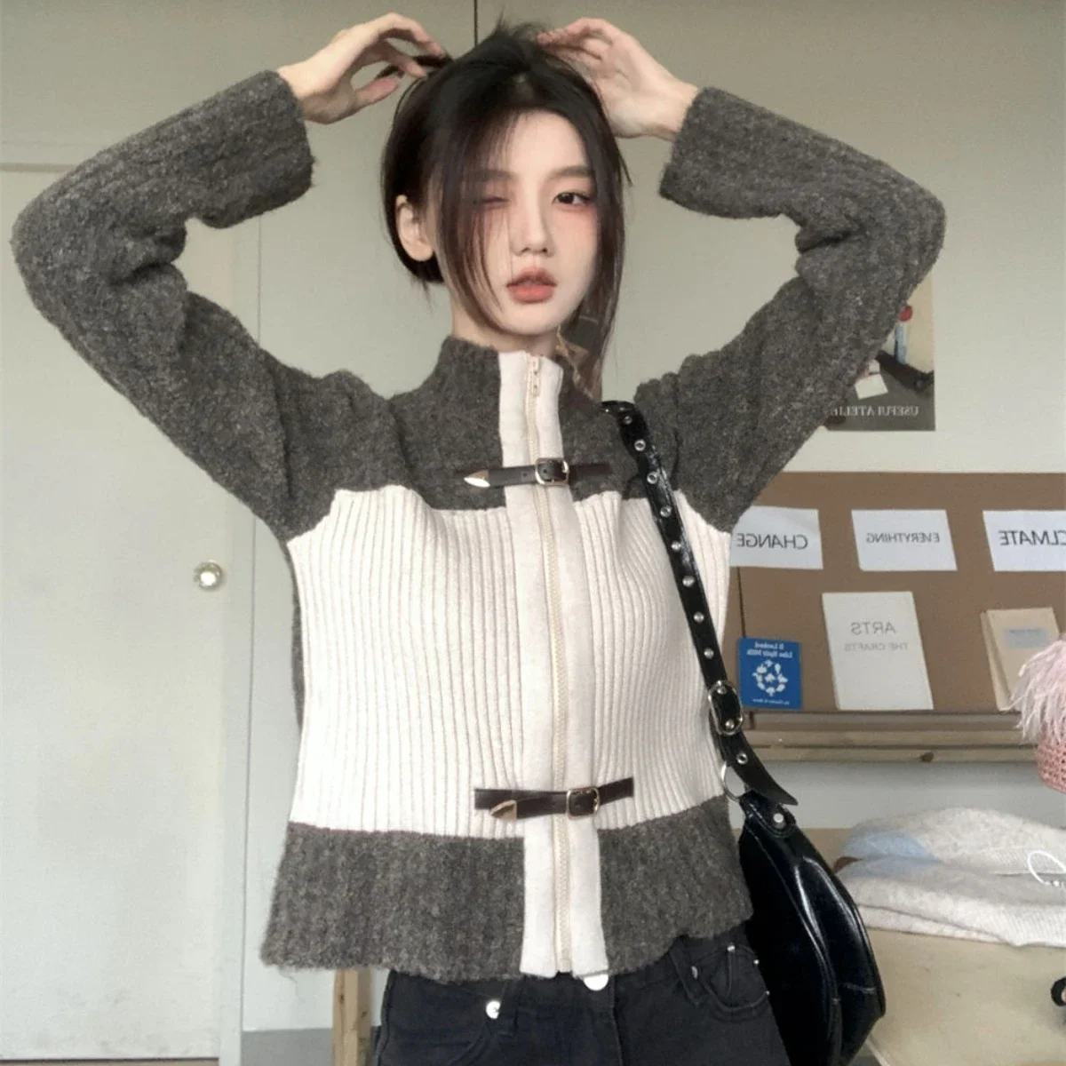 Top Trends: Fashionable Korean Style Simple Personality Retro Hoodie Autumn Winter Y2K Women Street Loose Long Sleeve Cute Jacket Hoodie Shoppable Styles