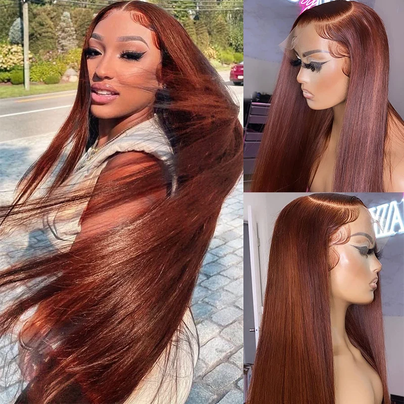 Top Trends: Reddish Brown Lace Front Wig 13x4 HD Lace Body Wave 4x4 Lace Pre Plucked Brazilian Human Hair 13x6 HD Lace Frontal Wig For Women Shoppable Styles