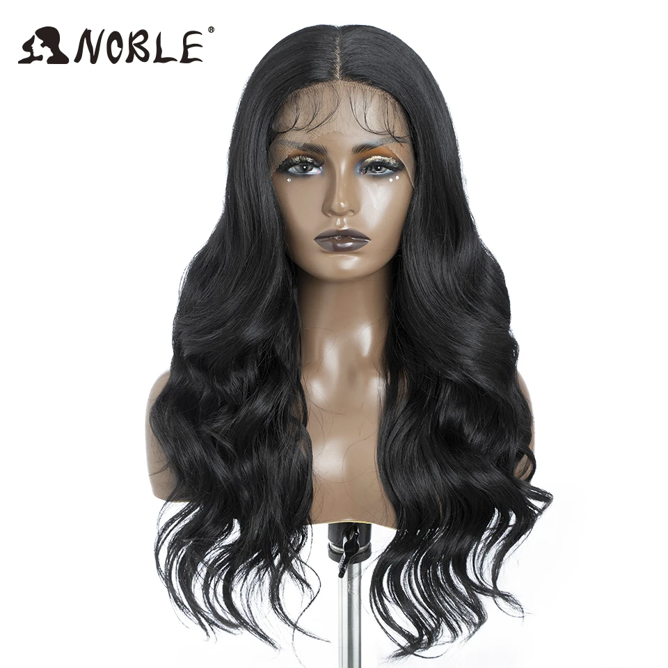 Top Trends: Noble Lace Front Wig Synthetic 13X7 Natural Highlight Honey Brown Body Wave Wig 26Inch Blonde Wigs For Women Synthetic Lace Wig Shoppable Styles