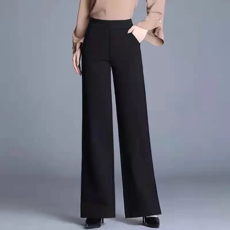 Top Trends: 2023 New Spring And Autumn Korean Edition Fashion Commuting Simple High Waist Pocket Loose Casual Dropped Women&#039;s Wide Leg Pants Shoppable Styles