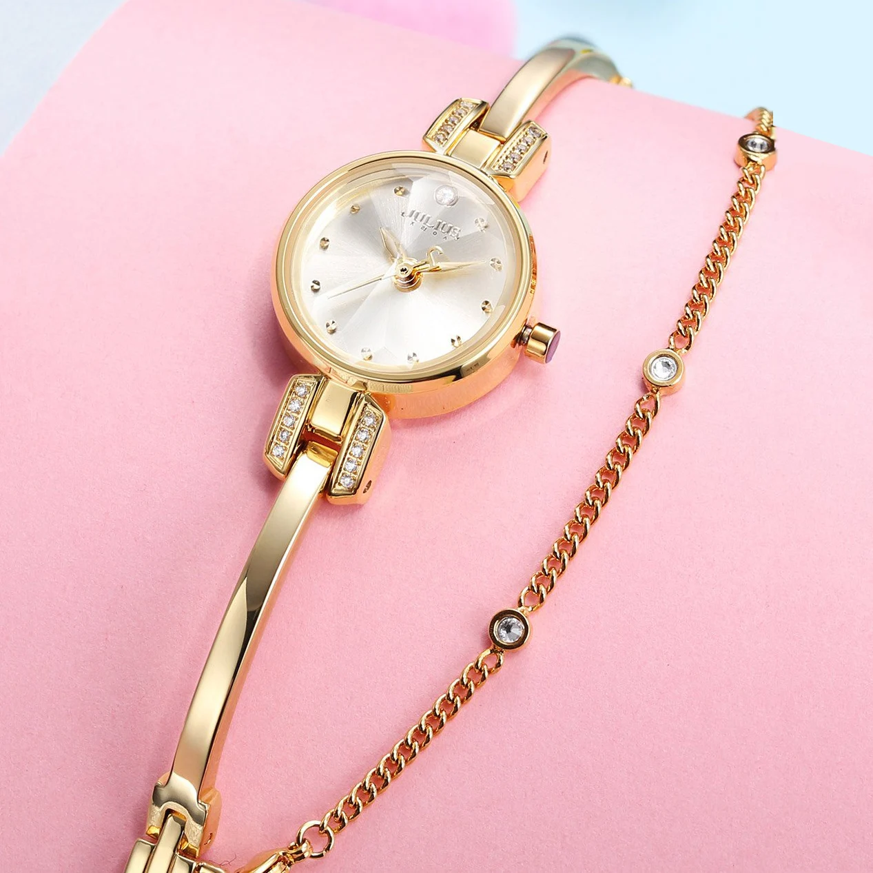 Top Trends: Small Women&#039;s Watch Japan Quartz Fashion Hours Bracelet Cutting Glass Rhinestone Birthday Girl&#039;s Gift Julius Box Shoppable Styles