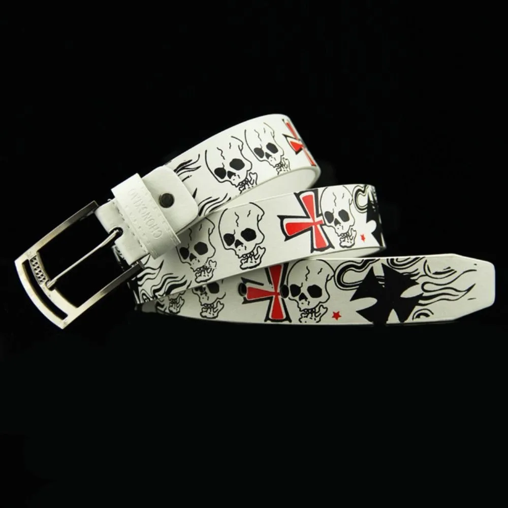 Top Trends: Y2K Punk PU Leather Belt Fashion Skull Cartoon Pattern Personality All-matching Female Waistband Japanese Cute Waist Strap Shoppable Styles - Image 4