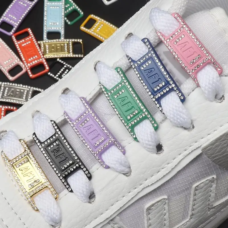 Top Trends: New Diamond Shoe Charms AF1 Sneaker Laces Buckle Quality Metal Shoelaces Decorations Air Force One Shoes Accessories Shoppable Styles