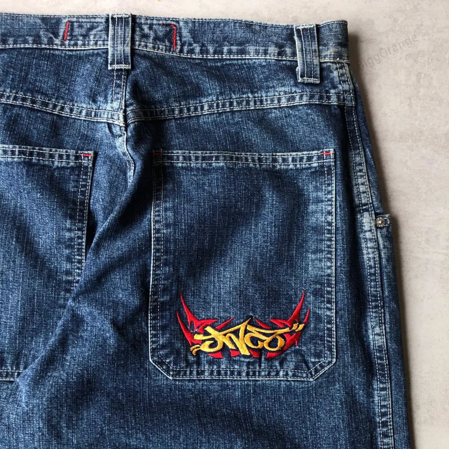 Top Trends: Loose Jeans JNCO Hip Hop Rock Embroidery Pattern Men Women 2023 New Fashion Streetwear Retro Harajuku High Waist Wide Leg Jeans Shoppable Styles