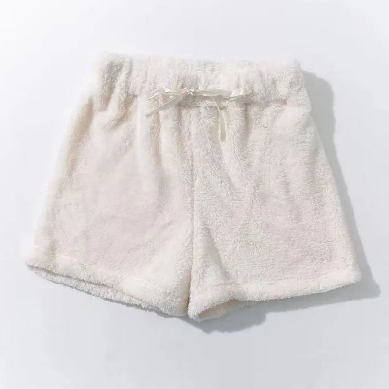 Top Trends: Winter Cute Soft Warm Velvet Shorts Sweet High Waist Women's Plush White Shorts Girls Casual Kawaii Y2k Flannel Shorts Shoppable Styles