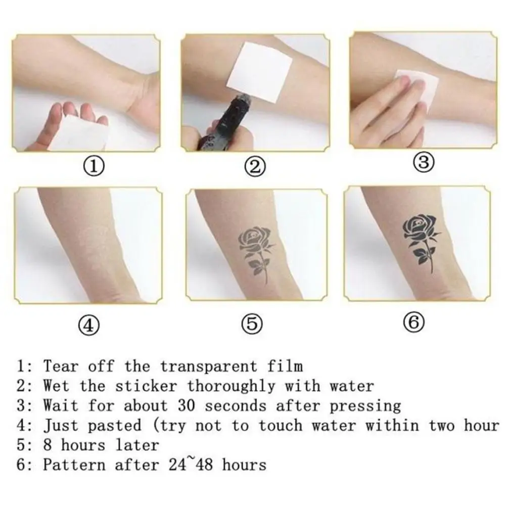 Top Trends: Fruit Juice Herb Tattoo Sticker ArmTemporary Tattoo Arm Shoulder Chest Tattoo Sticker Women / Men Black Water Transfer Tatoo New Shoppable Styles - Image 5