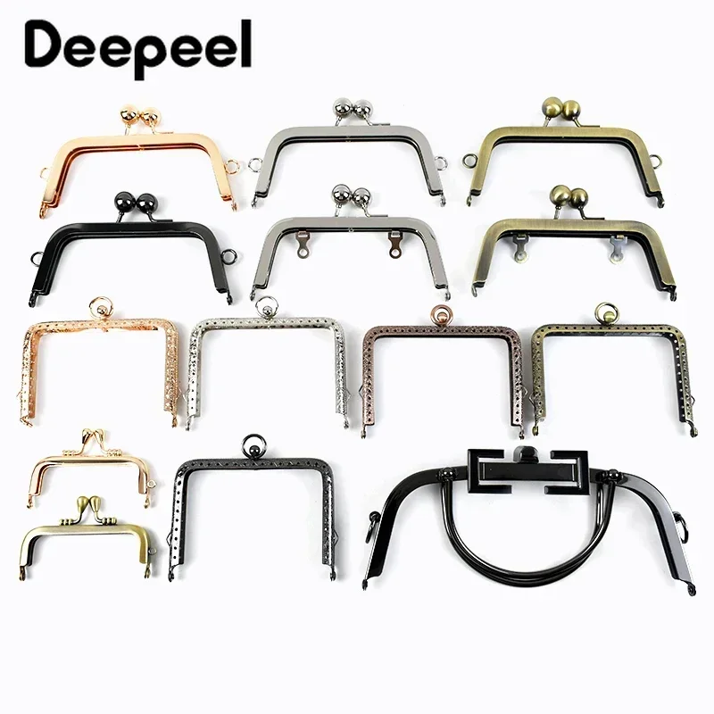 Top Trends: 2Pcs Metal Bag Handles Purse Frame Handbag Sewing Brackets DIY Kiss Clasp Handle For Bags Hardware Wallet Frames Accessories Shoppable Styles