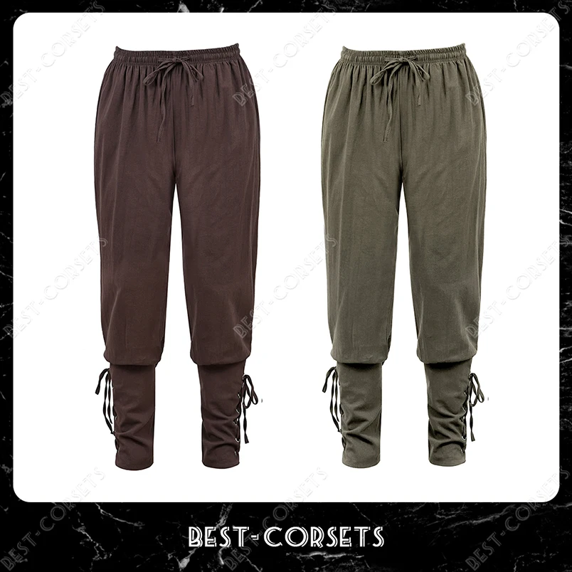 Top Trends: Medieval Pants For Men Costume Cosplay Renaissance Bandage Pants Gothic Trousers Plus Size Pirate Pants Brown Black Shoppable Styles