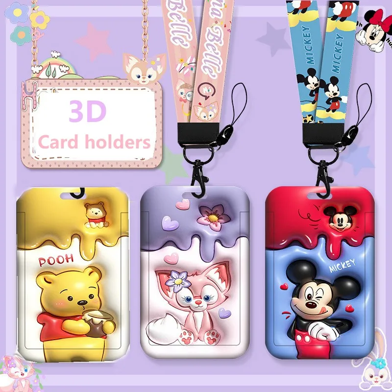 Top Trends: New Disney Women's Card Holders Cartoon 3D Expansion Card Case Mickey Mouse Pooh Bear StellaLou Bank ID Card Bags For Girls Shoppable Styles