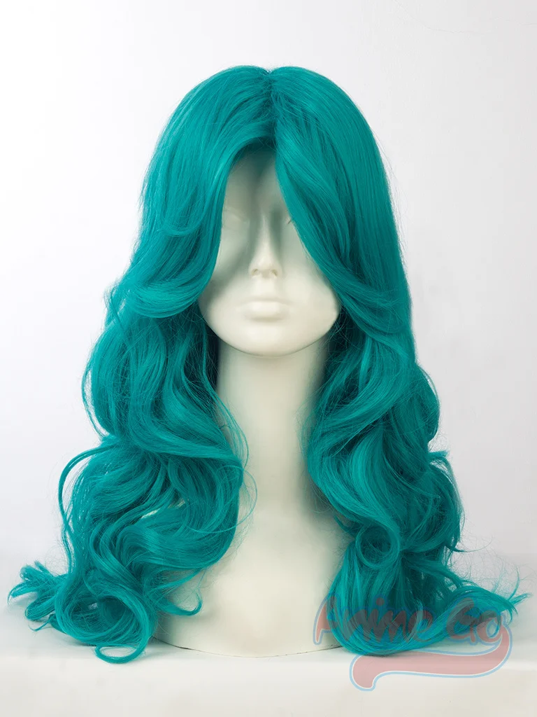 Top Trends: Anime Sailor Neptune Kaiou Michiru Halloween Cosplay Wigs Wavy Teal Hair Mp003937 Shoppable Styles