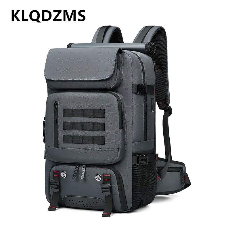 Top Trends: KLQDZMS Outdoor Backpack Men's Mountaineering Large Capacity Travel Bag Oxford Cloth Business Laptop Anti-theft Schoolbag Shoppable Styles