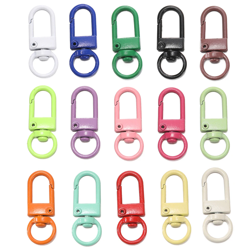 Top Trends: 10Pcs / Lot Colorful Alloy Snap Lobster Clasp Hooks Keychain Findings For DIY Key Chain Necklace Bracelet Supplies Wholesale Shoppable Styles