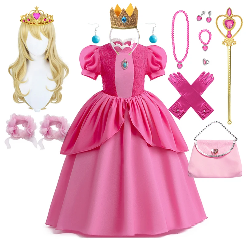 Top Trends: Peach Princess Dress For Girl Children Stage Performance Clothes Kids Carnival Birthday Party Revelry Festival Cosplay Costume Shoppable Styles