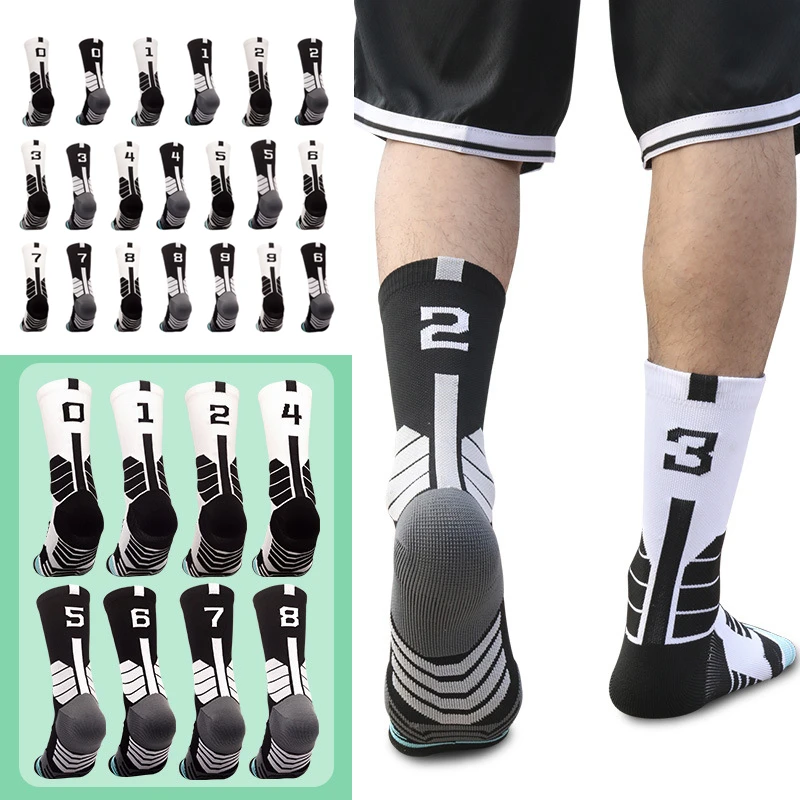 Top Trends: Creativity Free Collocation 0-9 Number Professional Sport Socks Basketball Fitness Running Quick Dry Men Women Cotton Stocking Shoppable Styles