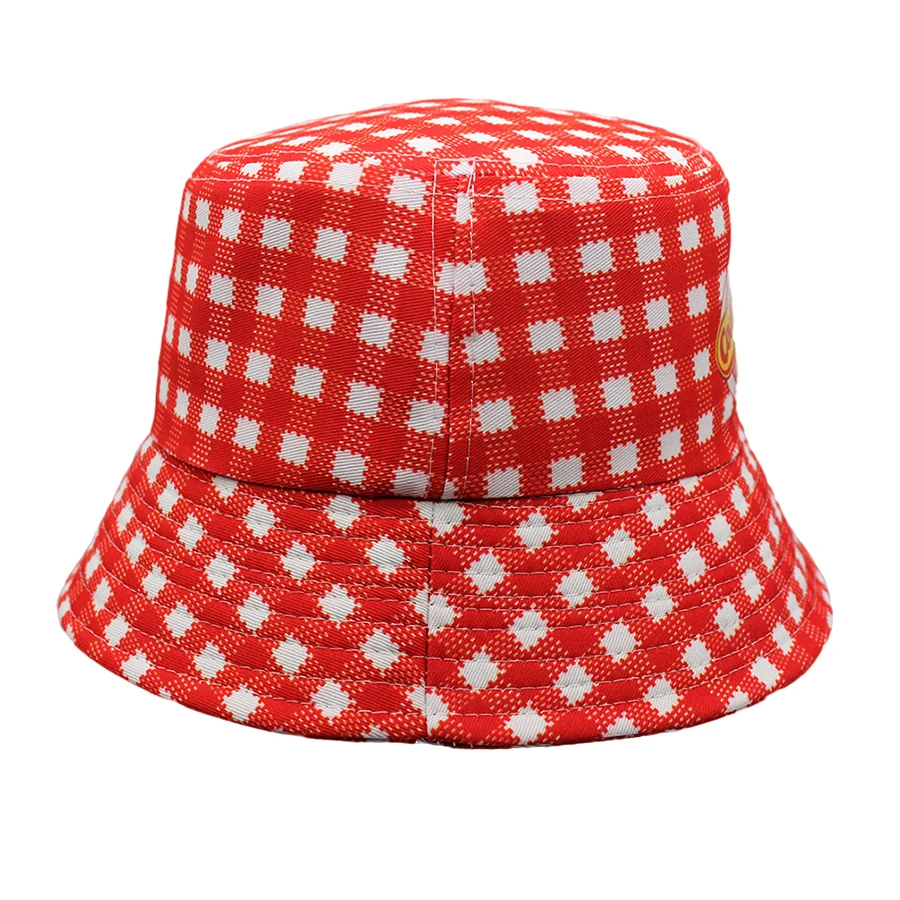 Top Trends: Beautiful Cochonou Bob Hats Red Plaid Style Bucket Hats For Men Women Unisex Breathable Outdoor Panama Caps Fisherman Hats Shoppable Styles - Image 3