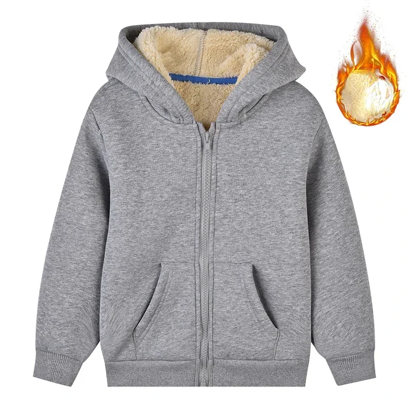 Top Trends: Winter Fleece Hoodies For Boys Sweatshirt Casual Thicken Warm Kids Zipper Coat Tops 8 9 10 12 Years Girls Clothes Cotumes Shoppable Styles