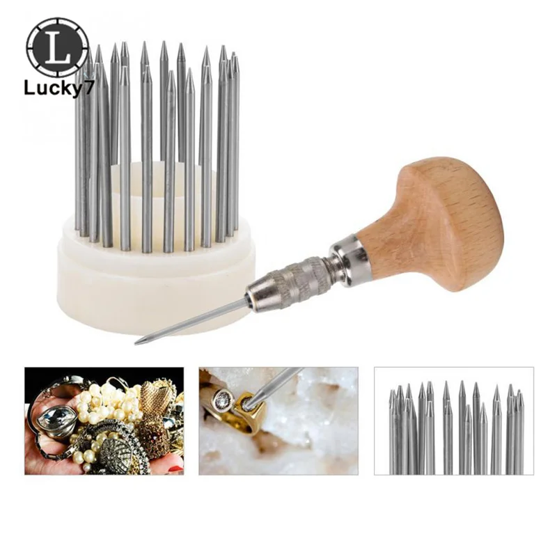 Top Trends: 23pcs Micro-set Thimbles Suction Bead Needles Rhinestone Gem Setting Tools Handles Jewelry Making Tools Shoppable Styles