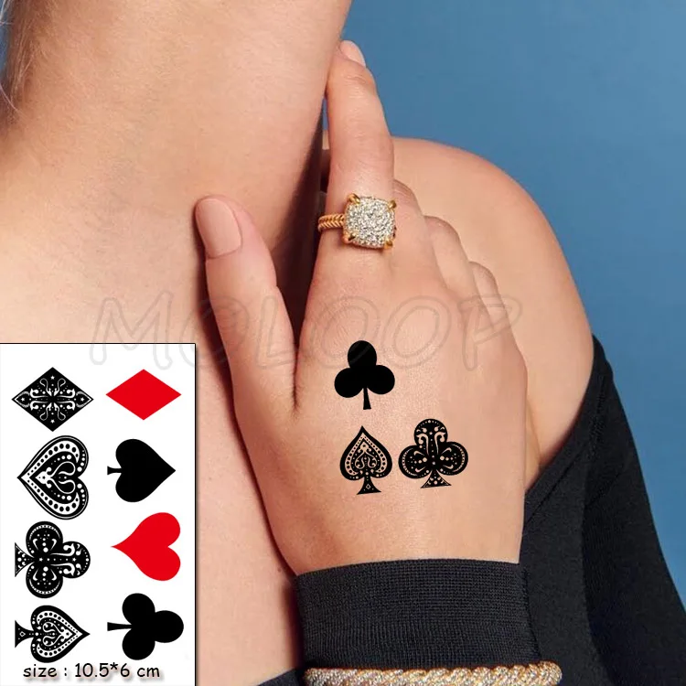 Top Trends: Waterproof Temporary Tattoo Stickers Playing Cards Peach Tattoo Small Size Tatto Flash Tatoo Fake Tattoos For Man Girl Women Shoppable Styles