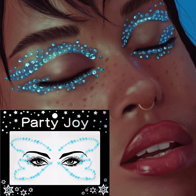 Top Trends: Festival Face Jewels Crystal Body Stickers Make Up Face Gems Glitter Rhinestones Eyeline Eyeshadow Sticker For Party Dress UP Shoppable Styles