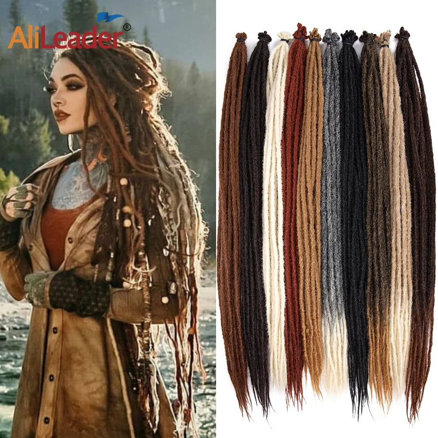 Top Trends: 5 Strands Synthetic 20 36inch Handmade Dreadlocks Hair Extensions Crochet Braid Hairpiece For Women / Men Pink Blue Crochet Hair Shoppable Styles