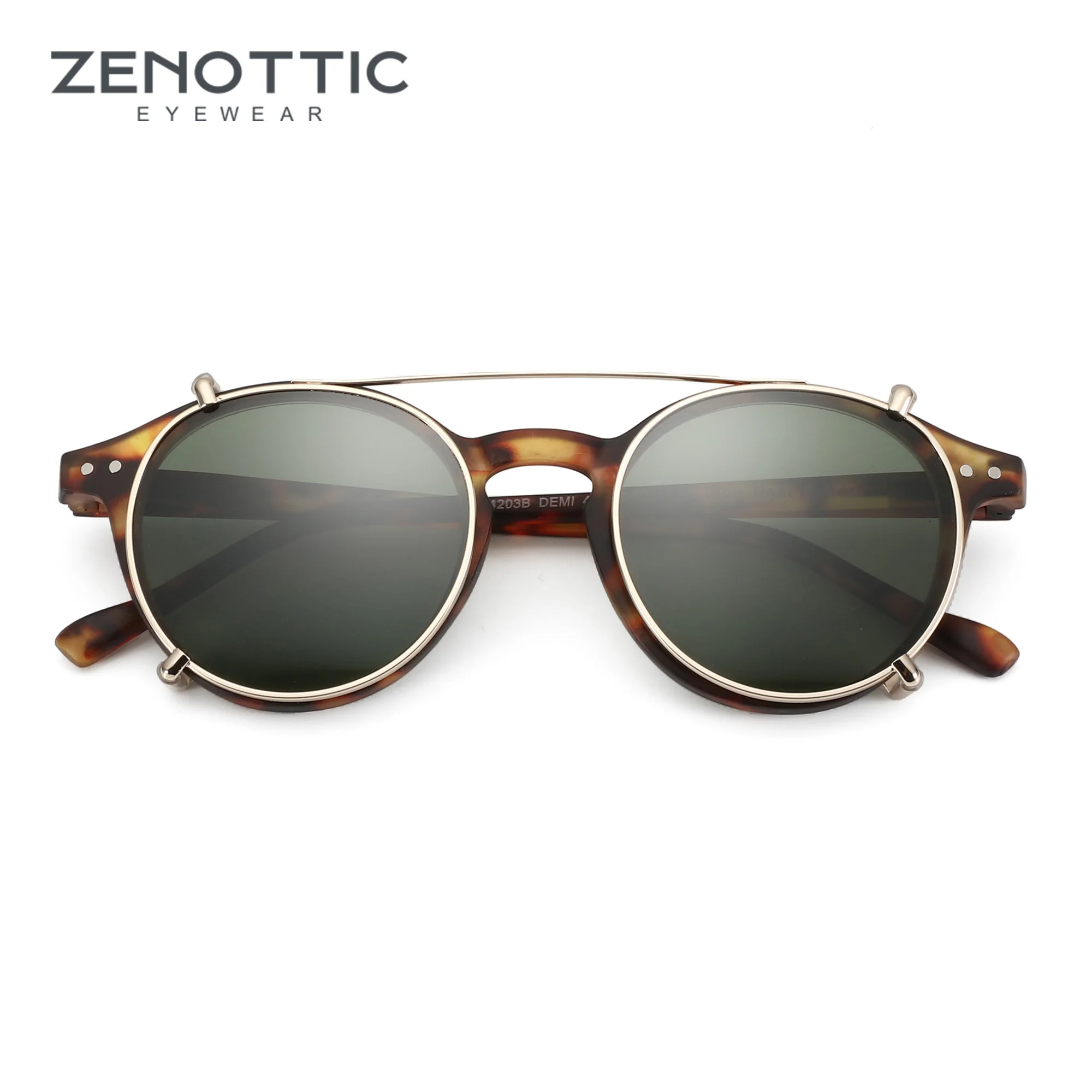 Top Trends: ZENOTTIC 2023 2024 Fashion Steampunk Style Clip On Sunglasses For Men Women Circle Anti Blue Light Glasses Polarizing Clips Shoppable Styles