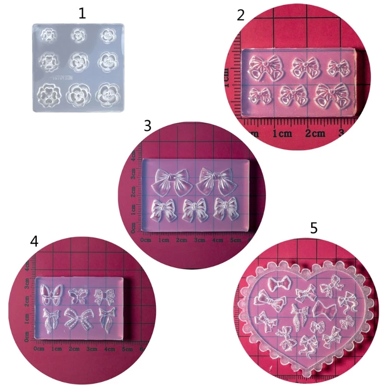 Top Trends: Silicone Carving Mold 3D Mini Bowknot Mould Sculpture Stamping Plate Nails Art Stencils Crystal Epoxy Resin Mold Shoppable Styles