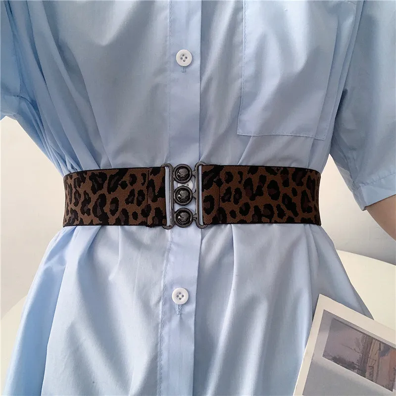 Top Trends: Women Wide Belt Elastic Cinch Waistband Lady Fashion Stretch Cummerband Girls Leopard Print Waistbands Waist Seal For Dress Coat Shoppable Styles