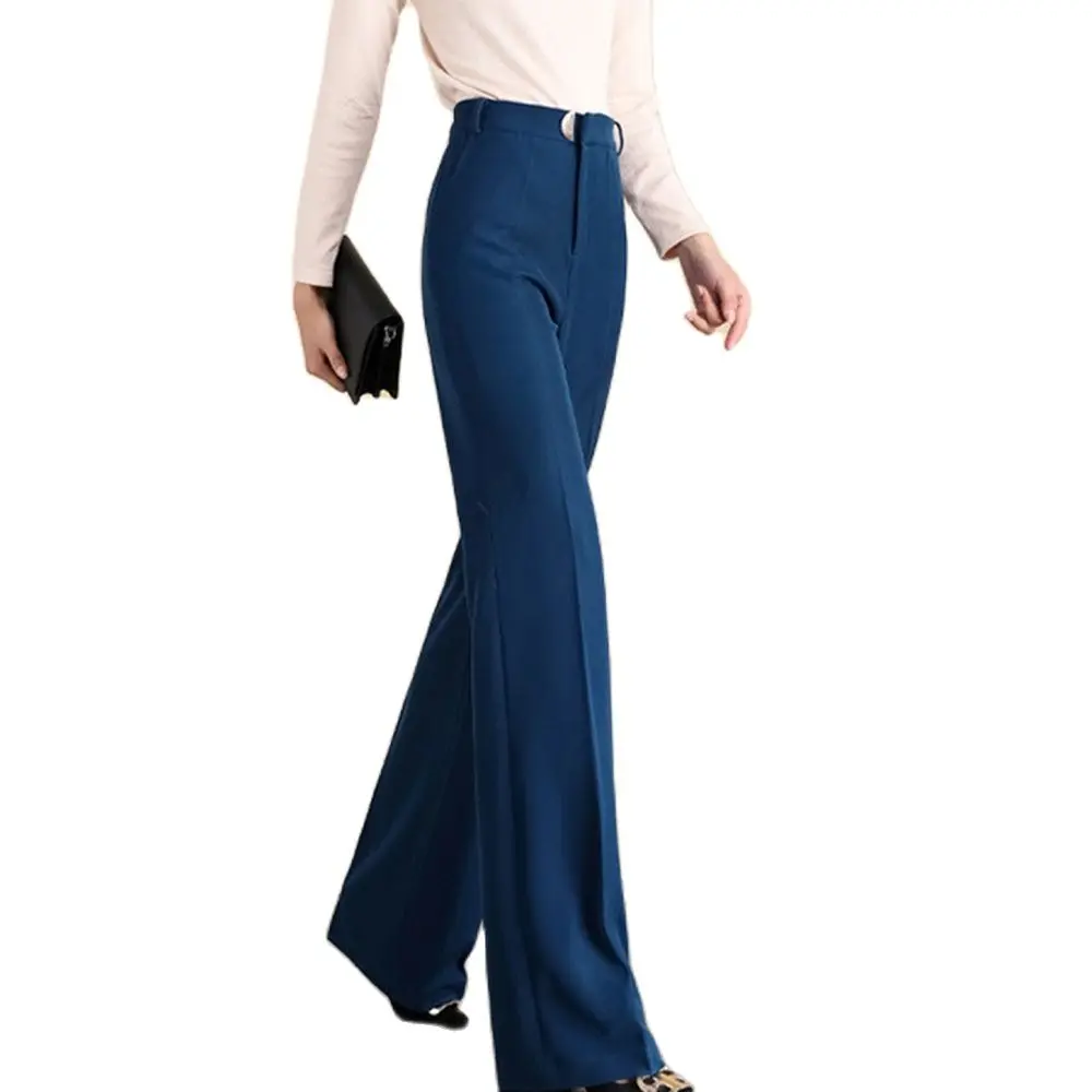 Top Trends: Hot Sale New Dark Blue Black Straight Wide Leg Pants Women Plus Large Size Elastic Waist Thick Fashion Office Trousers 6XL 10XL Shoppable Styles