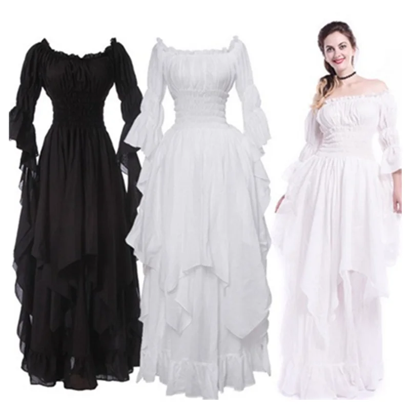 Top Trends: Women Medieval Dress Renaissance Vintage Style Gothic Dress Floor Length Women Cosplay Dresses Without Belt Medieval Dress Gown Shoppable Styles