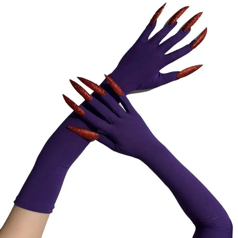 Top Trends: Cool Halloween Long Gloves Ghost Claw Dress Up Gloves Fashion Red Long Nails Cosplay Halloween Funny Gloves C068 Shoppable Styles - Image 2