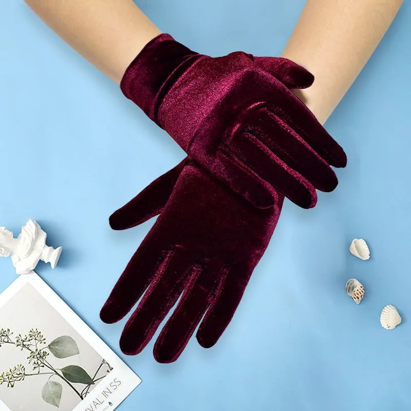 Top Trends: New Velour Gold Velvet Gloves Warm Gloves Soft Comfortable Finger Gloves Breathable Protect Mitten Winter Full Fingers Gloves Shoppable Styles