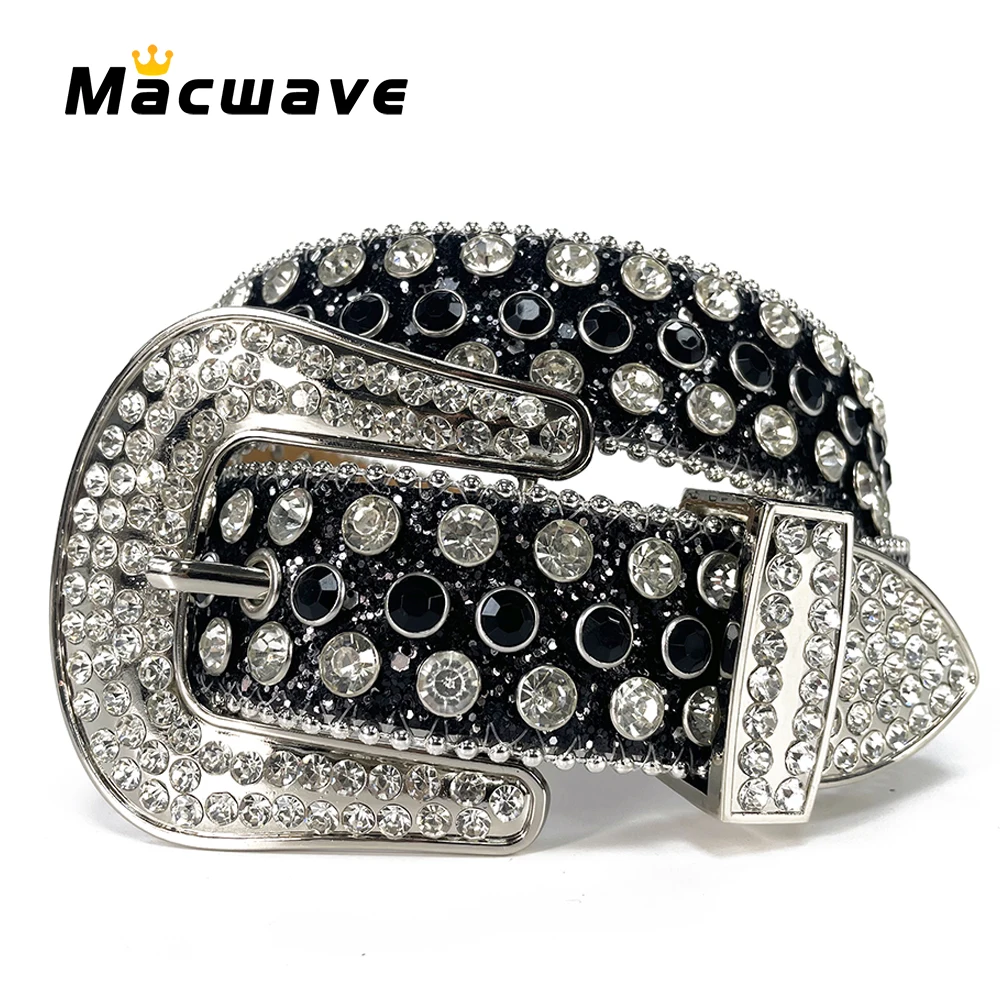 Top Trends: Western Punk Rhinestones Belts For Women Man High Quality Bling Bling Diamond Crystal Studded Belt For Jeans Cowboy Cowgirl Shoppable Styles