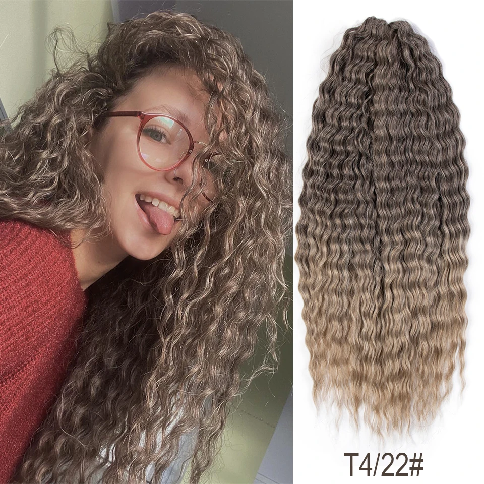 Top Trends: Noble Curl Hair Water Wave Twist Crochet Hair Ombre Blonde 25 Inch Synthetic Braid Hair Deep Wave Braiding Hair Extension Shoppable Styles