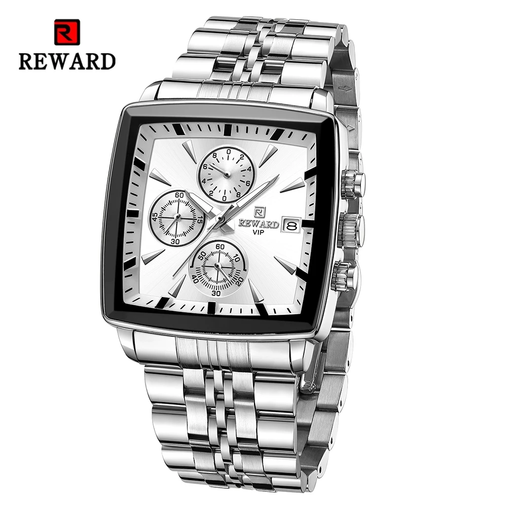 Top Trends: 2023 New REWARD Stainless Steel Quartz Watch For Men Fashion Wristwatch Waterproof Luminous Chronograph Date Sport Timepiece Shoppable Styles