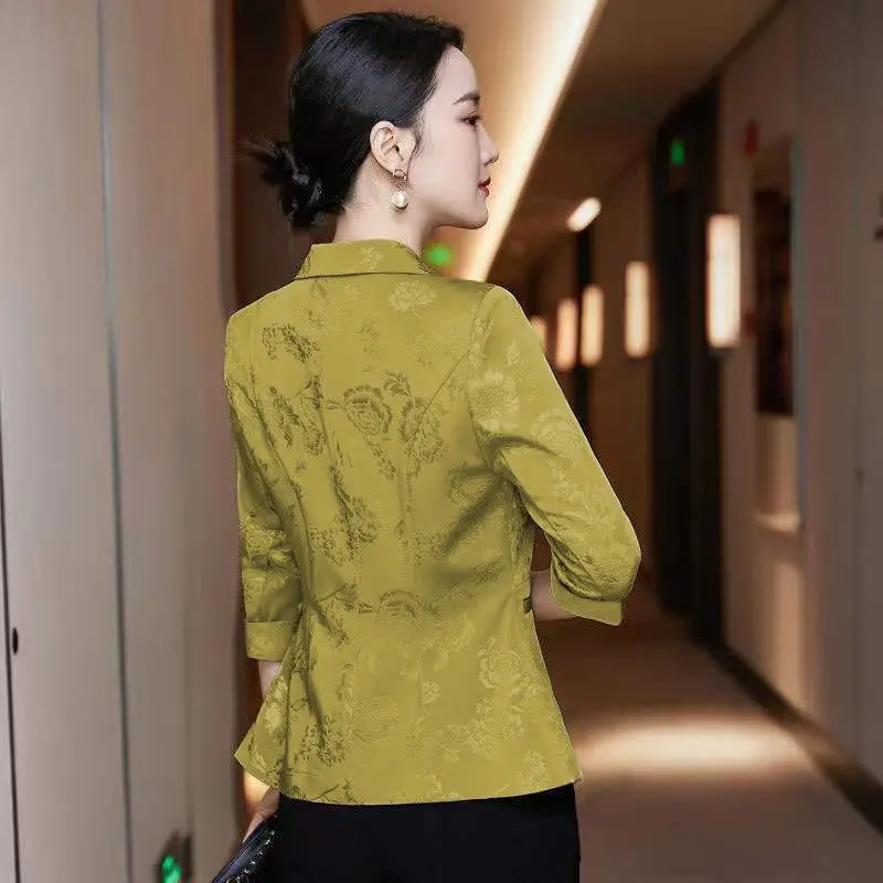 Top Trends: Solid Color Notched Slim New Fashion Long Sleeved Blazer Top Spring Summer Pockets Office Lady Business Women's Clothing 2023 Shoppable Styles - Image 6