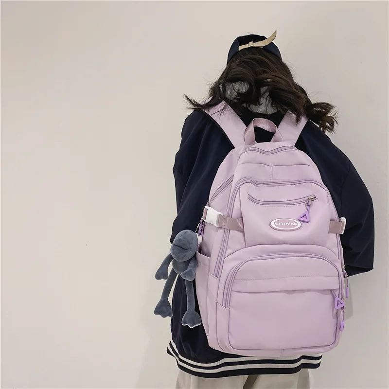 Top Trends: Fashion Women Pink Waterproof Student Backpack New Girl Travel Leisure School Bag Lady Nylon Cute Book Female Laptop College Bag Shoppable Styles