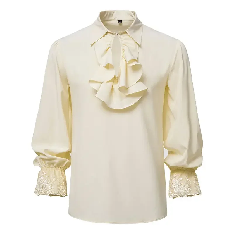 Top Trends: European Aristocratic Style Vampire Renaissance Ruffle Medieval Vintage Shirt Halloween Costume XS-XXL Shoppable Styles