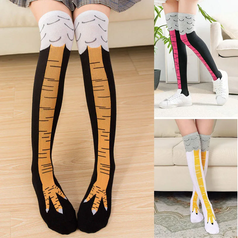 Top Trends: Chicken Paw Funny Stocking Over-knee Pressure Thin Leg Long Stockings Women Spring Autumn Winter Middle High School Girls Sock Shoppable Styles