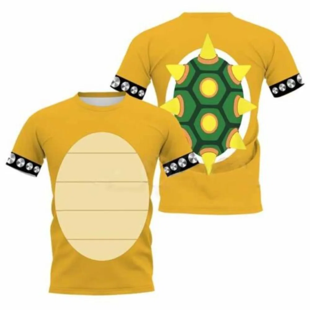 Top Trends: Kids Summer Cartoon Bowser 3d Printed Quick-drying T-shirts Harajuku Boys Girls Casual Turtle Cosplay Tops Children Clothes Shoppable Styles