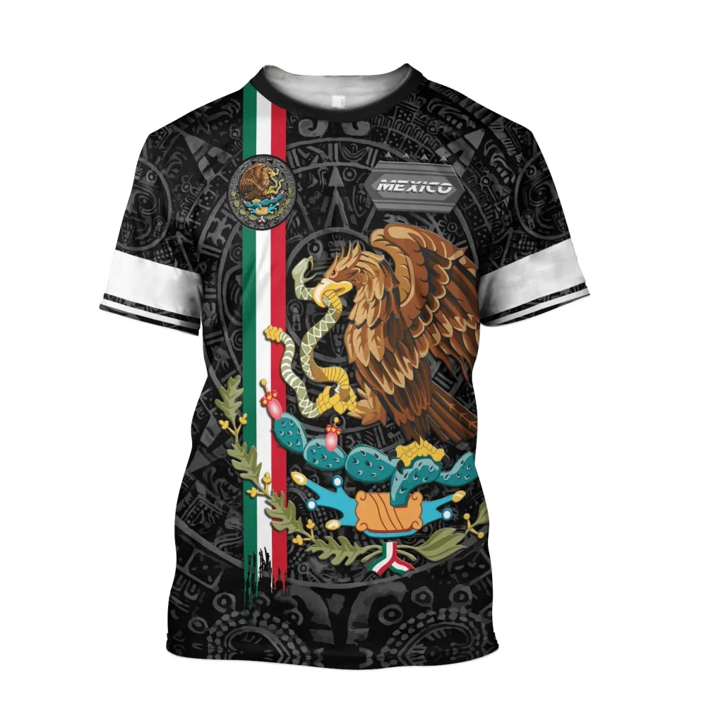 Top Trends: Mexico Flag Print T-shirt Men Eagles Pattern Jersey Casual Short Sleeve Tees Oversized Men's Clothing Summer O-Neck Sweatshirt Shoppable Styles