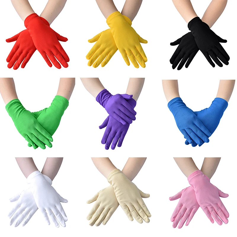 Top Trends: New Retro Women Men Etiquette Short Gloves Stretch Sun Protection Full Finger Mitten Spandex Sexy Driving Gloves Handschoenen Shoppable Styles