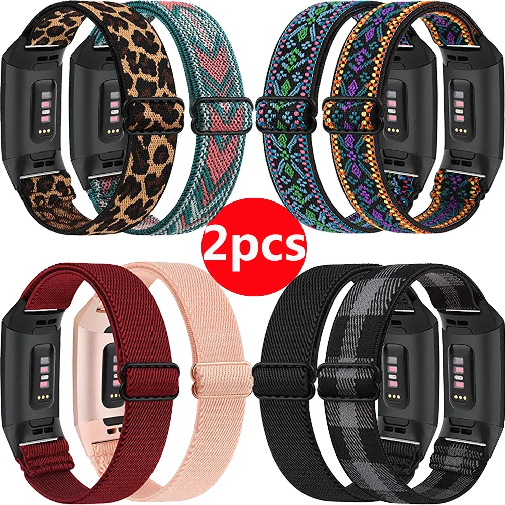 Top Trends: 2Pcs Nylon Elastic Watch Band For Fitbit Charge 4 3 Strap Sports Bracelet Correa For Fitbit Charge 3 4 Band Woven Watchband Shoppable Styles