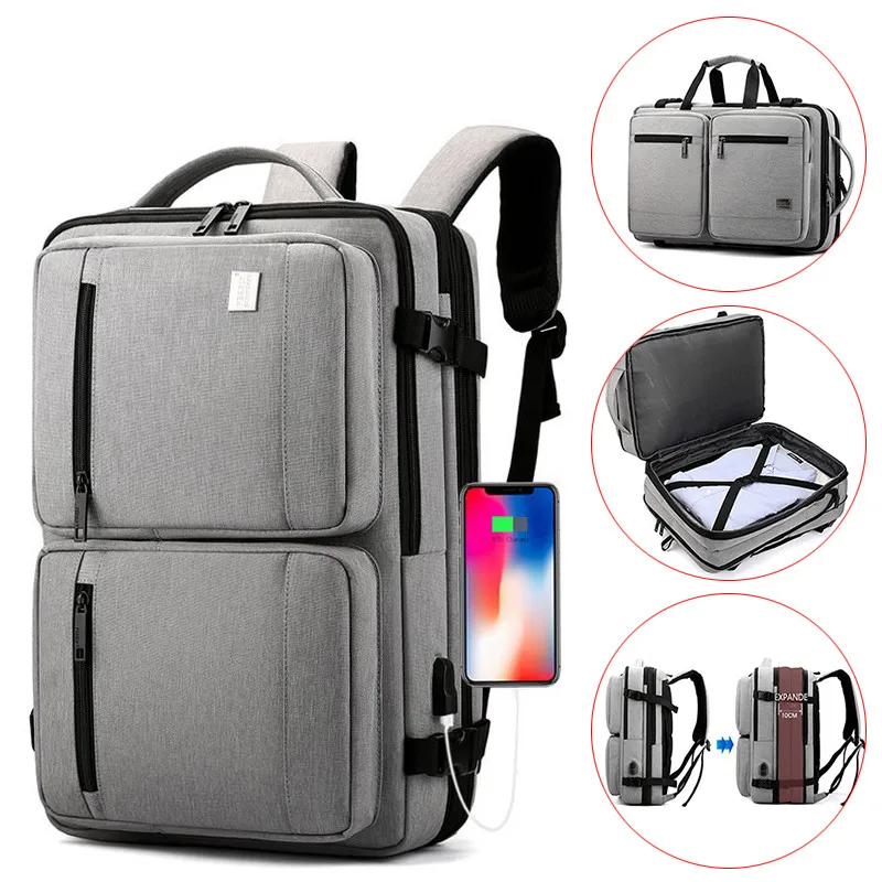 Top Trends: 42L Large Capacity Business Backpack Men Waterproof 17.3 Inch Laptop Bags USB Charging Multifunctional Rucksack College Daypack Shoppable Styles