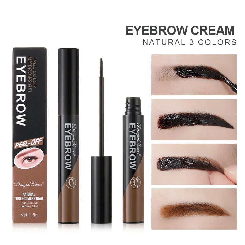 Top Trends: Peel-off Waterproof Tint Eyebrow Gel Makeup Long Lasting Eye Brow Enhancers Liquid Gel Tear Wear Easy Natural Brown Gray Tattoo Shoppable Styles