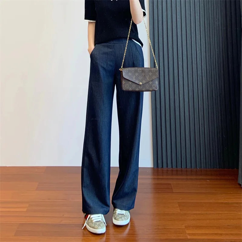 Top Trends: Fashion Women&#039;s Jeans 2023 New Spring Straight Casual Denim Vintage Long Pants Slim Fit Wide Leg Pants Baggy Versatile Jeans Shoppable Styles