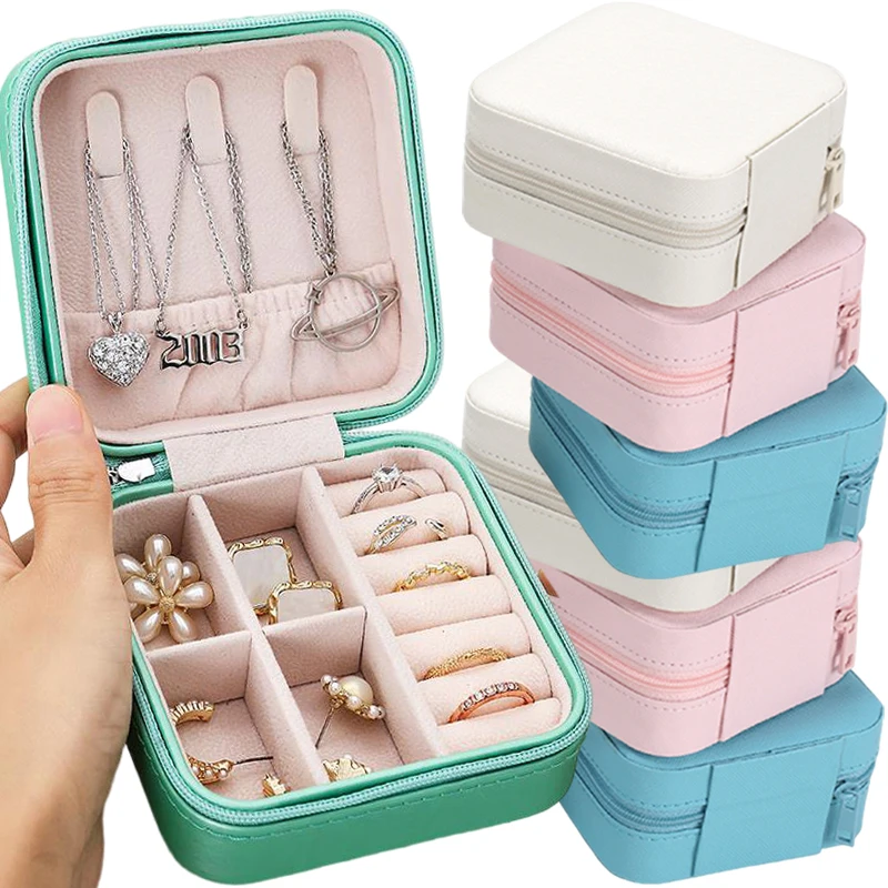 Top Trends: Portable Jewelry Box Jewelry Organizer Display Travel Jewelry Case Boxes Holder Leather Storage Zipper Jewelers Joyero Packaging Shoppable Styles