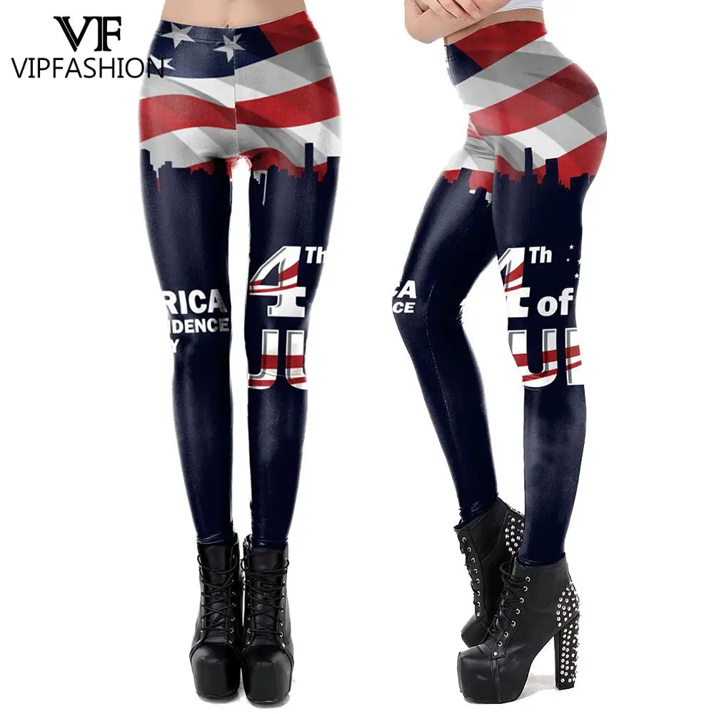 Top Trends: VIP FASHION New Women Fitness Leggings Fourth Of July Festival Printed American Flag High Waist Elasticity Legging For Women Shoppable Styles