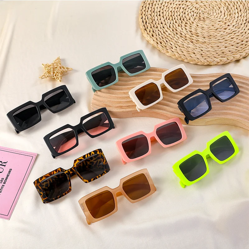 Top Trends: 2-10 Years Fashion Sunglasses Rectangle Small Square Eyewear Toddler Children Candy Color Cute Sun Glasses Outdoors Travel Shoppable Styles