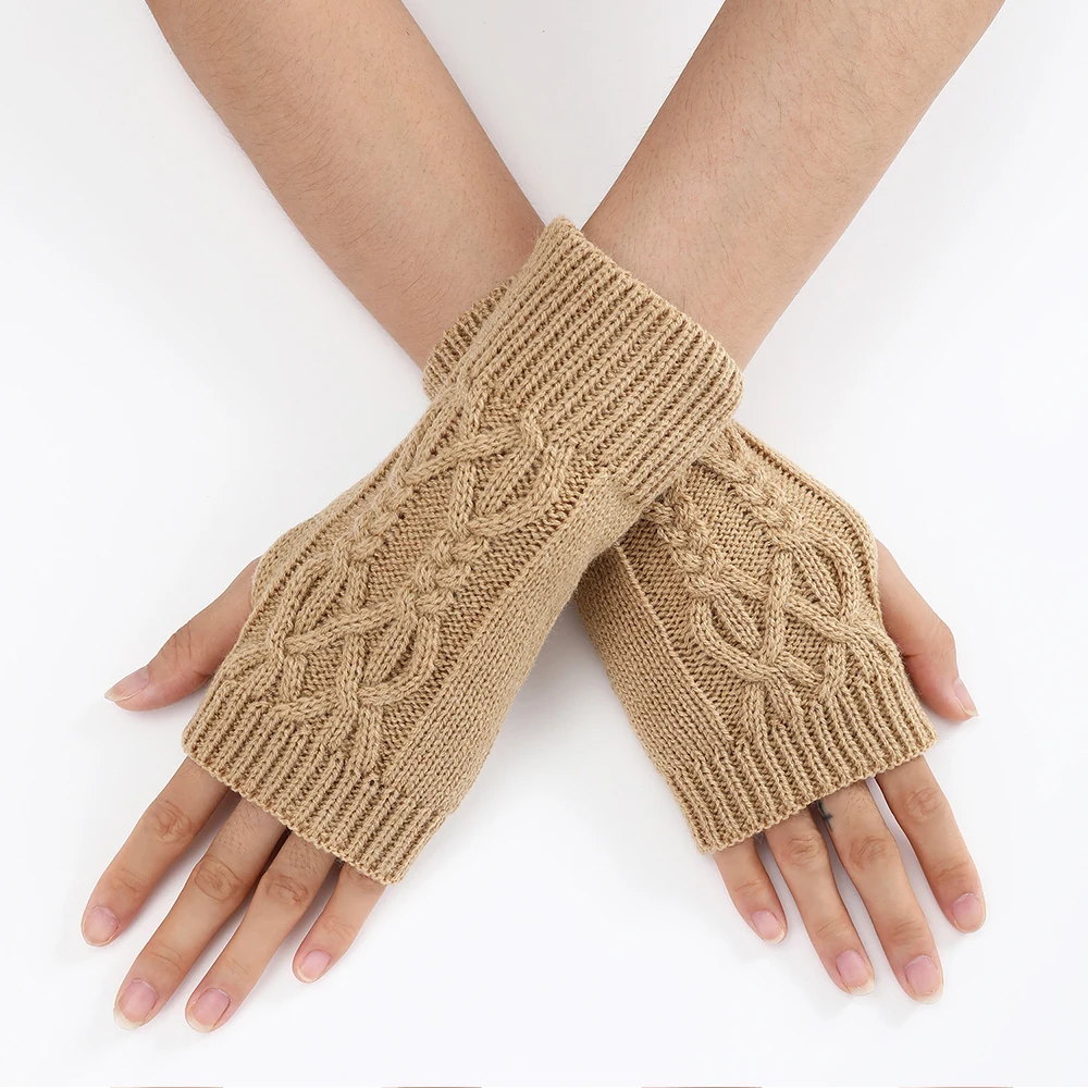 Top Trends: Half Finger Knitted Gloves Winter Keep Warm Wool Fingerless Gloves Touch Screen Men Women Soft Wrist Gloves Mittens Warmers Shoppable Styles - Image 6