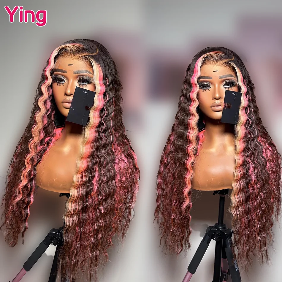 Top Trends: Ying Neapolitan Colored Pink Brown 13x6 Lace Front Wig Deep Wave 5x5 Lace Wig Remy 13x4 Lace Front Wig PrePlucked With Baby Hair Shoppable Styles